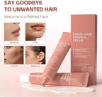 Facial Hair Removal Cream for Women, 2-in-1 Gentle Face Hair Removal Cream with Soothing Cream, Depilatory Creams for Sensitive Skin, Face Chin Upper Lip Hair Remover for Smooth Soft Skin, 2.03 Fl Oz