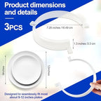 Landical 3 Pcs Clip On Plate Guard for Eating Spill Proof Food Guard for Plates Self Feeding Dining Assistive for Elderly Disabled Handicapped Adults Scooping Food, Fits Most 9" to 12" Plates