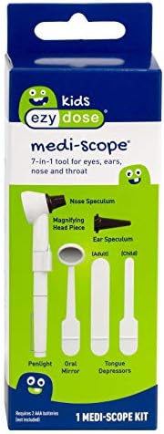 Ezy Dose Kids Medi Scope Kit, 7-in-1 Tool for Eyes, Ears, Nose and Throat, Otoscope, Check for Ear Infection, Sore Throat at Home, For Kids and Adults, BPA Free