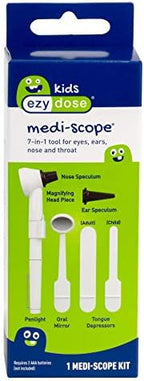Ezy Dose Kids Medi Scope Kit, 7-in-1 Tool for Eyes, Ears, Nose and Throat, Otoscope, Check for Ear Infection, Sore Throat at Home, For Kids and Adults, BPA Free