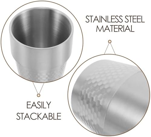 NUOBESTY Stainless Steel Water Tumbler 300ml Reusable Straight Cup with Diamond Pattern Matte Silver Unbreakable Metal Drinkware for Juice Tea and Cold Beverages Indoor Outdoor Use