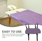 Beauty Bed Armrest Support Bracket with Purple Hand Plate for Massage Tables, Universal Hanging Armrest Pedal Accessory for Spa and Salon Use