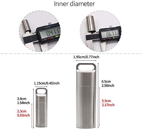 HRX Package Waterproof Stainless Steel Pill Case Keychain, Durable Small Pill Box Bottle Holder Tough for Men Purse Pocket Outdoor EDC Tool Kit