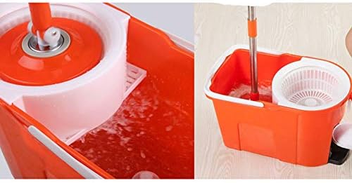 Rotating mop Double Drive Hand Pressure Automatic Drying Mop Bucket, 2 mop Heads