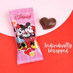 Mickey and Minnie Valentine’s Candy Gift Tin, 10 Individually Wrapped Milk Chocolate Hearts, Reusable Container, 2.12 Ounces