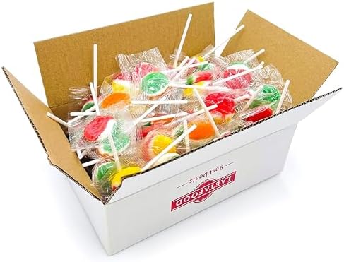 Fruit Lollipops | 80 Count - 2 Lb Box | Lollipops Individually Wrapped | Assorted Flavors Hard Candy Individually Wrapped | Fruit Suckers for Party Favors