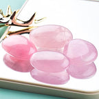 1.5 inch Rose Quartz Crystals Palm Worry Stone Tumbled Irregular Polish Stone Rocks Positive Energy Crystals Massage Gemstone with Healing Therapy for Reiki Yoga Chakra Balancing Gift Decor