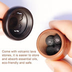 Jingzan 2 Pack Essential Oil Car Diffuser, Wooden Acorn Decor Cute Car Air Freshener, Hanging Car Decoration Aromatherapy Wood Diffuser (2)