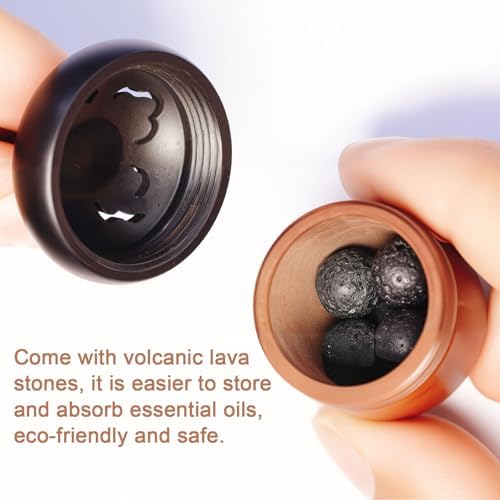 Jingzan 2 Pack Essential Oil Car Diffuser, Wooden Acorn Decor Cute Car Air Freshener, Hanging Car Decoration Aromatherapy Wood Diffuser (2)