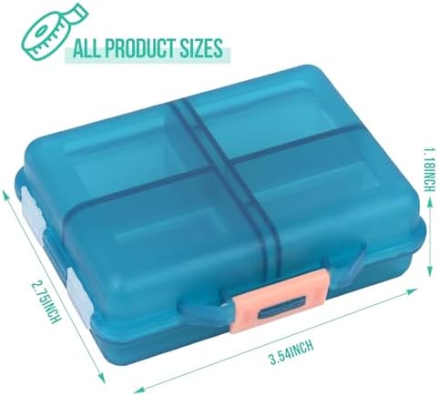 Travel Pill Organizer Small 8 Grid Compartments Pill Holder Box - Portable Medicine Container Case - Daily Weekly Medication Organizer