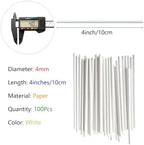 100Pcs White Lollipop Sticks, 4-inch Paper Cake Pop Sticks, 4mm Thick Sucker Sticks for Hard Candy, Chocolate,Cookies, Dessert