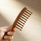 [Wooden Hair Comb] Wooden Wide-Tooth Hair Comb for Long Hair | Scalp Massaging & Detangling, Healthy Hair Care with Smooth Polished Finish, Minimalist Design for Comfortable Grip