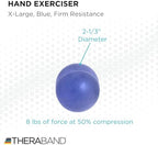 THERABAND Hand Exerciser Ball, X-Large Blue, Firm Resistance for Grip Strengthening, Finger & Hand Therapy, Squeeze Ball for Rehab, Wrist & Forearm Exercise, Latex-Free, Textured Surface