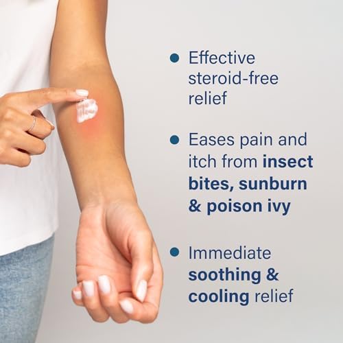 Sarna Calm + Cool Anti-Itch Lotion, Soothe and Relieve Pain and Itch from Insect Bites, Sunburn, & Poison Ivy, Contains 1% Pramoxine Hydrochloride, 0.5% Menthol, Vegan, Steroid-Free, 7.5oz