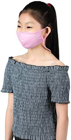 LOFBAZ Kids Cotton Cloth Face Coverings Adjustable with Nose Wire Washable Reusable with Filter Pocket
