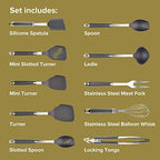 Anolon 10-Piece Nylon Mixed Tool Set, Graphite