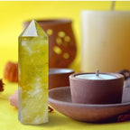 Large Citrine Healing Crystal Towers 5.9" -6.1" Natural Crystal Wand 6 Faceted Chakra Crystal Point Reiki Meditation Therapy Home Decoration Gift (1-1.2lb)
