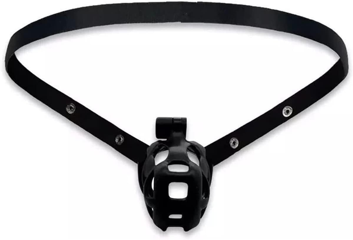 Penis Cage Auxiliary Belt, Supportive Anti-Off Elastic Strap for Men's Chastity Lock (Strap ONLY, Chastity Device NOT Included) - Black