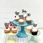 24Pcs Glitter Black Cheers to 30 Cupcake Toppers Straight Outta 1996 Legend Since 1996 Happy 30th Thirty Cupcake Picks for 30th Birthday Wedding Anniversary Party Cupcake Decoration