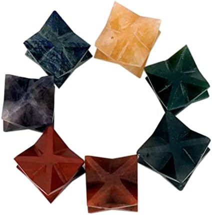 Jet International Jet Lot of 7 Chakra Star Merkaba Sacred Geometry Free Booklet Crystal Therapy Chakra Balancing Spiritual Gifts.