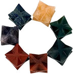 Jet International Jet Lot of 7 Chakra Star Merkaba Sacred Geometry Free Booklet Crystal Therapy Chakra Balancing Spiritual Gifts.