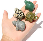 Gemstone Turtle Figurines Mix 6PCS, Crystal Tortoise Statue, Natural Hand Carving Turtle Stone Gemstone Animal Figurine Feng Shui Sculpture for Home Decor 1.5''