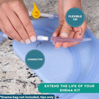 Replacement Flexible Tips with connectors. Reusable Accessories for Coffee & Water Colon Cleanse. 30 Tips Included. Detox for Men and Women
