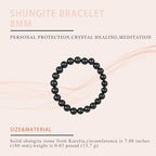 Shungite Bracelet - Natural Black Shungite Stone Beads, Healing Crystal Energy Protection, Handcrafted Jewelry