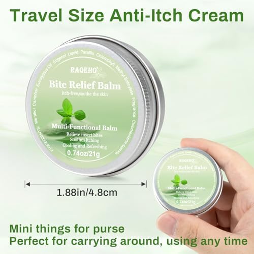 Mosquito Bite Itch Relief Cream 0.74oz Anti Itch Bug Insect After Bite Treatment Cream Travel Sting Sunburn Heat Rash Skin Cooling Stop Itching Balm Summer Camping Hiking Travel Essentials