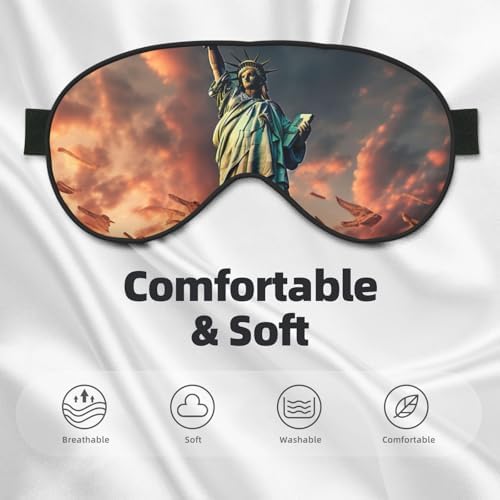 Statue of Liberty in NYC Print Lightweight Breathable Eye Mask Men Women Travel Yoga Meditation Camping Nap Relax