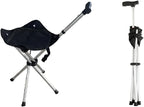 Adjustable Lightweight Travel Stools for Adults, Foldable Easy Carry Cane with Seat, Ideal as Cane Seat Walking Stick Folding Seat 250 Lbs for Camping & Hiking, Black