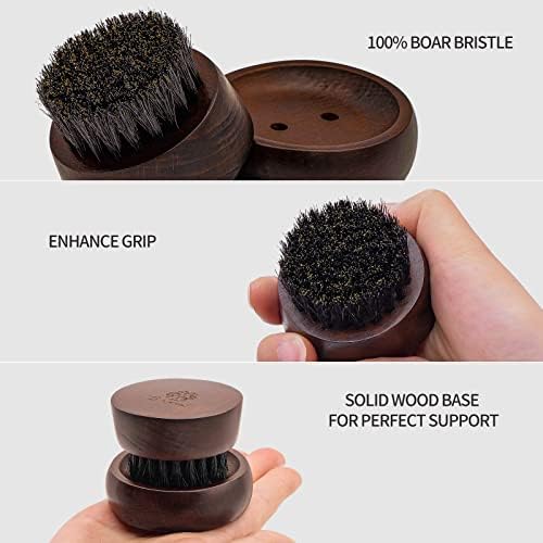 Beard Brush for Men - 100% Boar Bristle Beard Brush, Comes with Solid Wood Base - Mastering The Beards of Men All Over The World