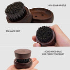 Beard Brush for Men - 100% Boar Bristle Beard Brush, Comes with Solid Wood Base - Mastering The Beards of Men All Over The World