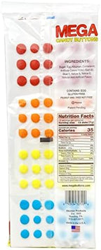 Stichler Mega Candy Buttons Pack of 3, 648 Buttons Total – Cherry, Orange, Lemon, & Raspberry - Bulk Candy, Retro Candy, Nostalgic Candy