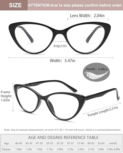 EYEURL 4-Pack Cat Eye Reading Glasses for Women Blue Light Blocking Computer Reading Glasses Anti-Glare Cat Eye Readers For Women,1.5