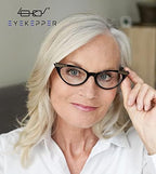 Eyekepper Cateyes Womens Reading Glasses (Black-Transparent, +2.00)