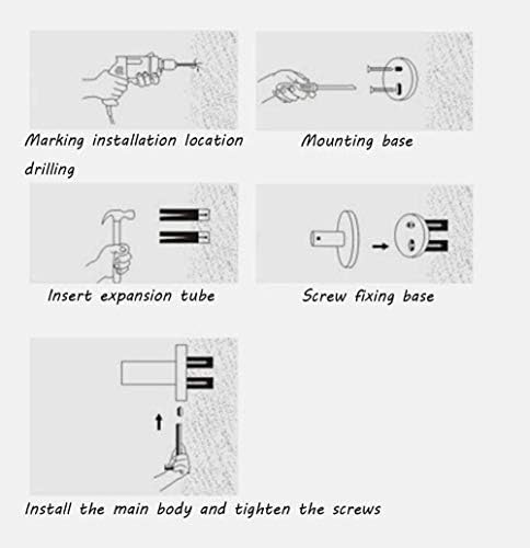 Bath Handle Towel Rail Armrest Copper Bathroom Handrail Old Non-Slip Handrail Shower Disabled Handrail (Size : 37cm)