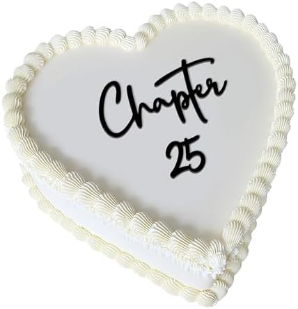 Chapter 25 Cake Topper – Acrylic 25th Birthday Cake Decoration for women Happy 25 Cake Topper for Party, Modern Coming of Age Birthday Decor (Chapter 25)