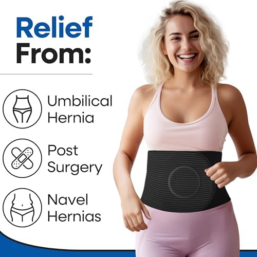 Hernia Belt for Men or Women | C Section Belly Binder & Abdominal Binder | Post Surgery & Pregnancy Tummy Tuck | Hysterectomy, Umbilical Hernia Belt Men & Women | Postpartum Belly Band Wrap (S/M) 23" - 29"