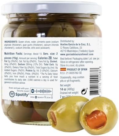 Pimiento Stuffed Olives, Garcia de la Cruz, 14 oz
