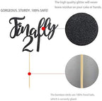 21 Black Glitter 21st Birthday Cake Topper, Finally 21 Birthday Party Cake Topper Decorations, Supplies