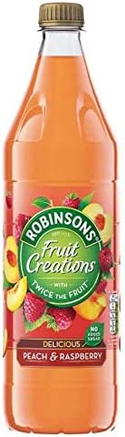 Robinsons Fruit Creations, Real Fruit Squash, Low Calorie, Delicious Peach and Raspberry 1L