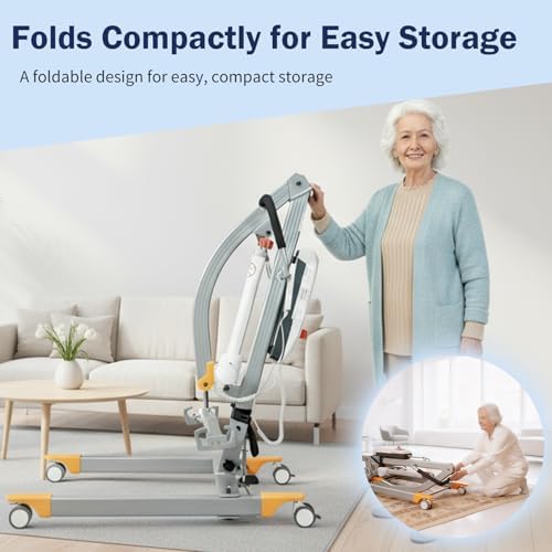 Aluminum Electric Patient Lift for Home, Lightweight Premium 450lbs Patient Lift | Folding Body Transfer Lift for Car | Upgraded Version