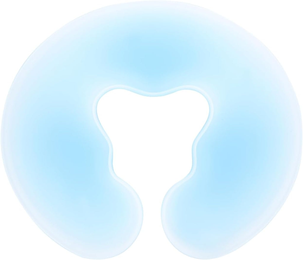 U-Shaped Silicone Face Pillow for Relaxation and Massage Breathable Hole Design Ideal for Spa and Beauty Salon Comfortable Silicone Cushion in Blue