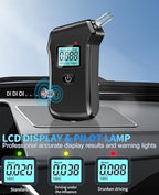Breathalyzer, 2026 Upgraded Alcohol Breathalyzer Tester with LCD Digital Display, Grade Accuracy Portable Breathalyzers for Alcohol Home and Party Use (5 Mouthpieces)