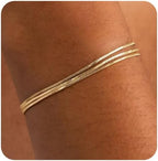 Quietsun Gifts for Her Women Mom Teen Girls Gift Teenage Gold Bracelets Waterproof Trendy Jewelry Bangles Best Friend Bracelet Stack Pulseras Para Mujer Christmas Stocking Stuffers Valentines Day