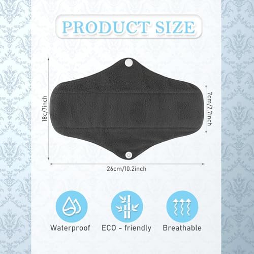 PHOGARY 7 Pcs Reusable Menstrual Pads, Reusable Sanitary Pads for Women, Washable Overnight Cloth Menstrual Pad Heavy Flow with Wet Bag