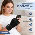 Hand Ice Pack Glove, Soft Gel Thumb & Wrist Ice Pack Wrap Reusable Hot Cold Therapy Compress for Arthritis, Tenosynovitis, Swelling, Surgery, Tendonitis, Carpal Tunnel, Trigger Finger