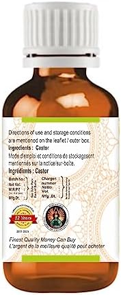 Greenwood Essential Castor Oil (Ricinus communis) | Cold Pressed | Natural | Undiluted | For Diluting Essential Oils | For Hair, Skin & Massage | Men & Women | 50ml (1.69 oz)