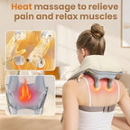 4D Wireless Deep Tissue Kneading Neck Massager with Heating Function, Shiatsu and Shoulder Massager Pillow,Back and Leg Pain Relief, Body Muscle Pain Relief,Mothers Day Gifts for Mom Wife.(Off White)
